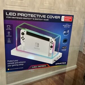 Brand New LED Protective Cover for Nintendo Switch & OLED RGB Dock Case Whi